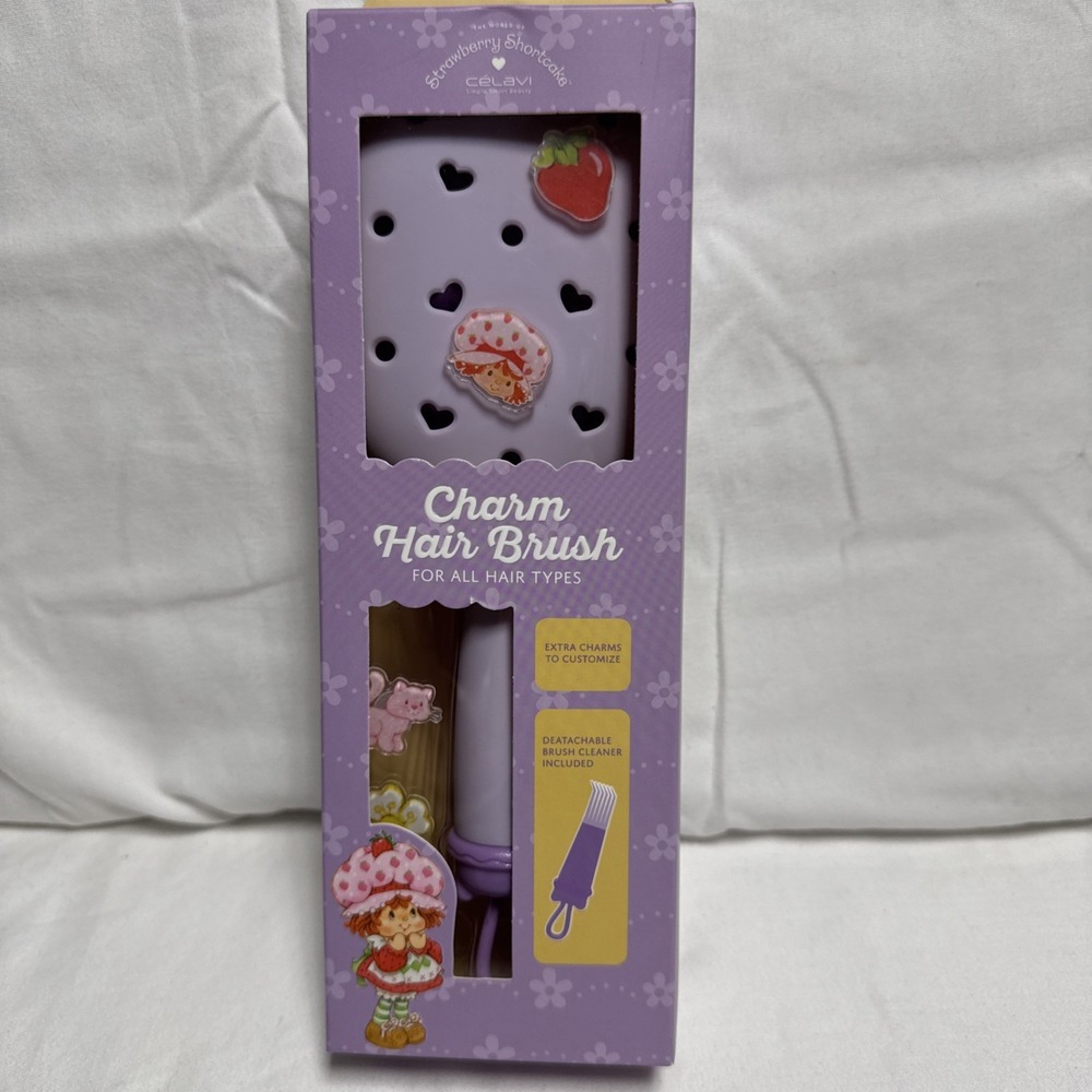 Celavi X Strawberry Shortcake Charm Hair Brush - PURPLE
